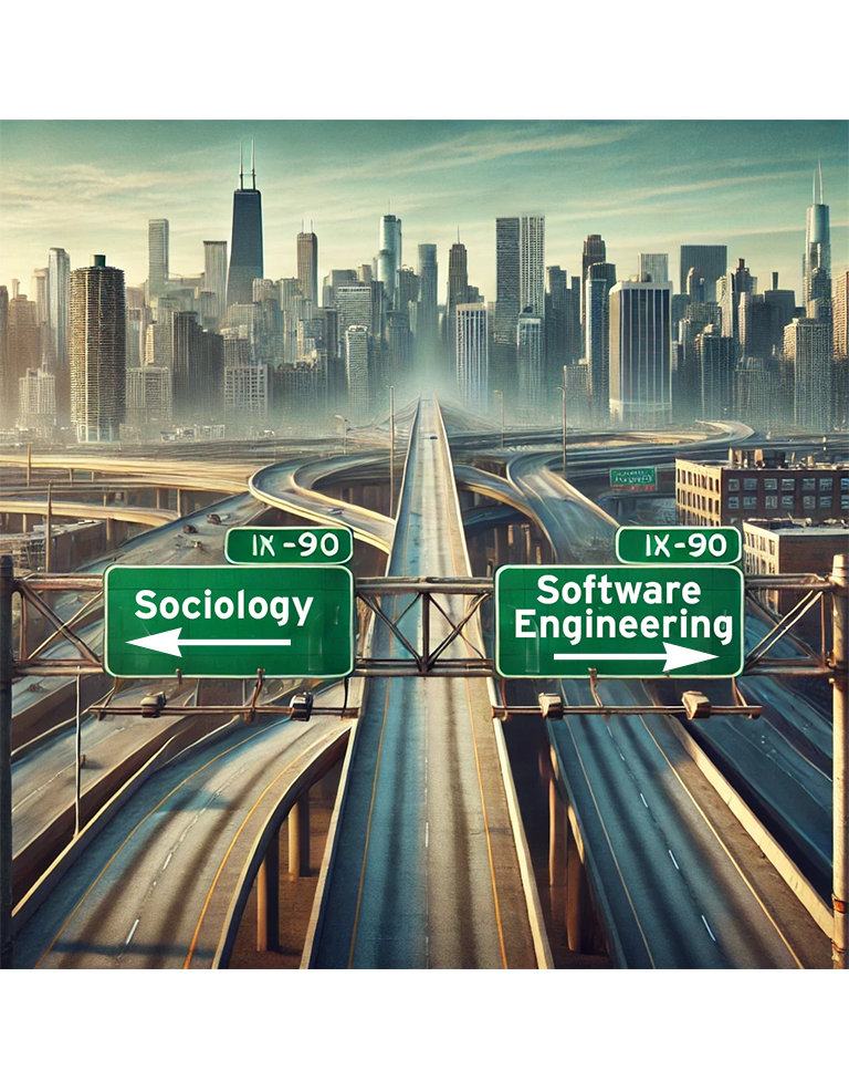 Sociology vs Software Engineering Highway Signs